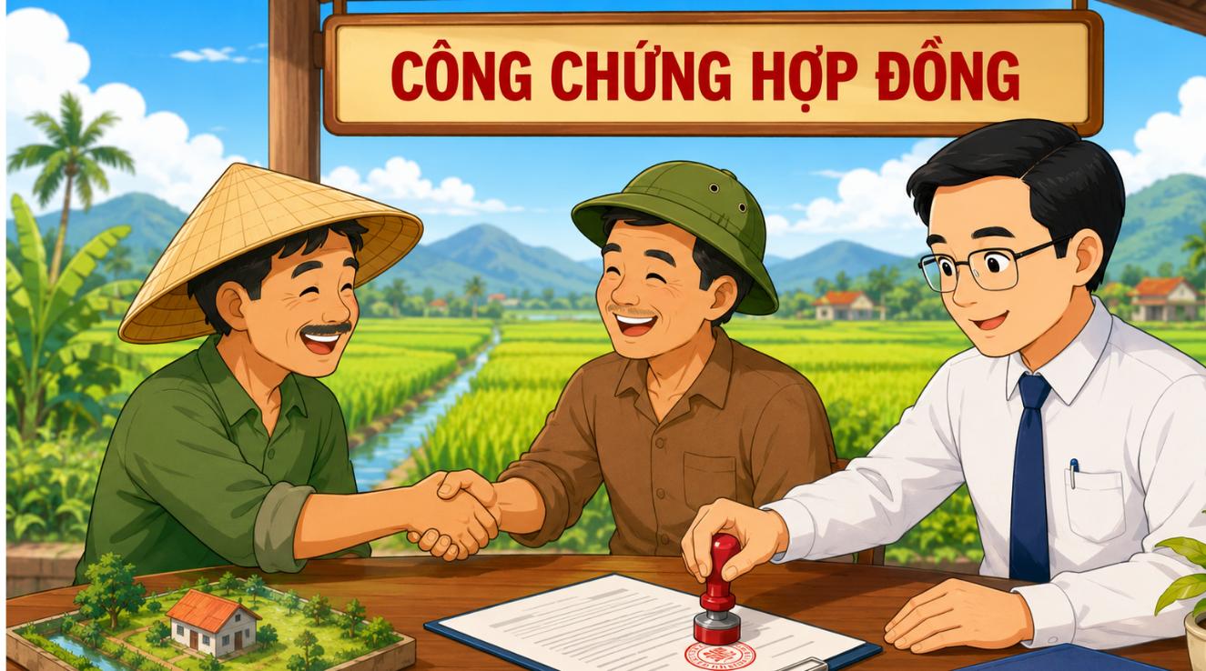 Công chứng hợp đồng khi chuyển đổi mục đích sử dụng đất ruộng