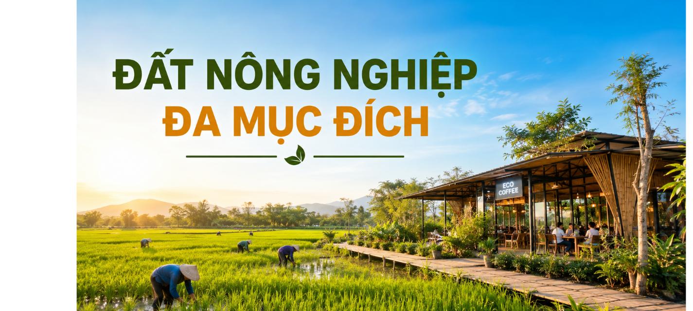 Đất nông nghiệp đa mục đích theo Luật Đất đai 2024 - kết hợp trồng trọt và dịch vụ cà phê sinh thái