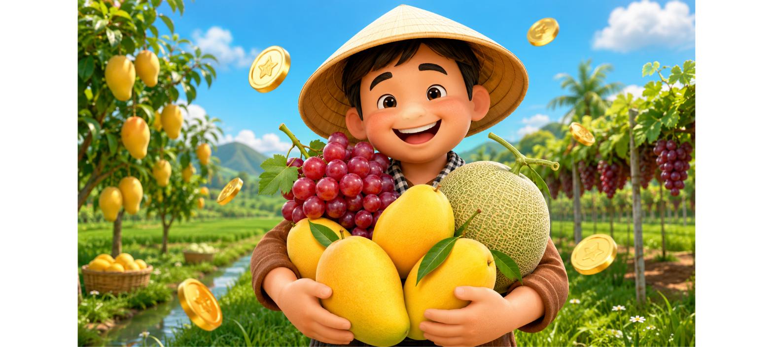 Nông dân vui vẻ làm giàu trên đất nông nghiệp nhờ trồng cây ăn quả giá trị cao