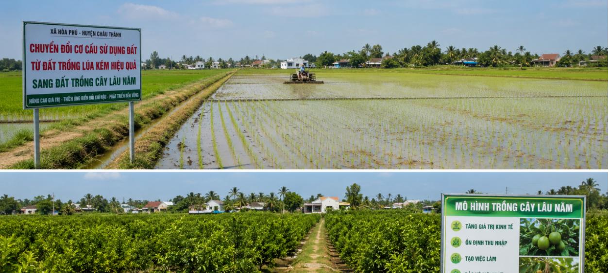 đất trồng cây lâu năm chuyển đổi từ đất ruộng