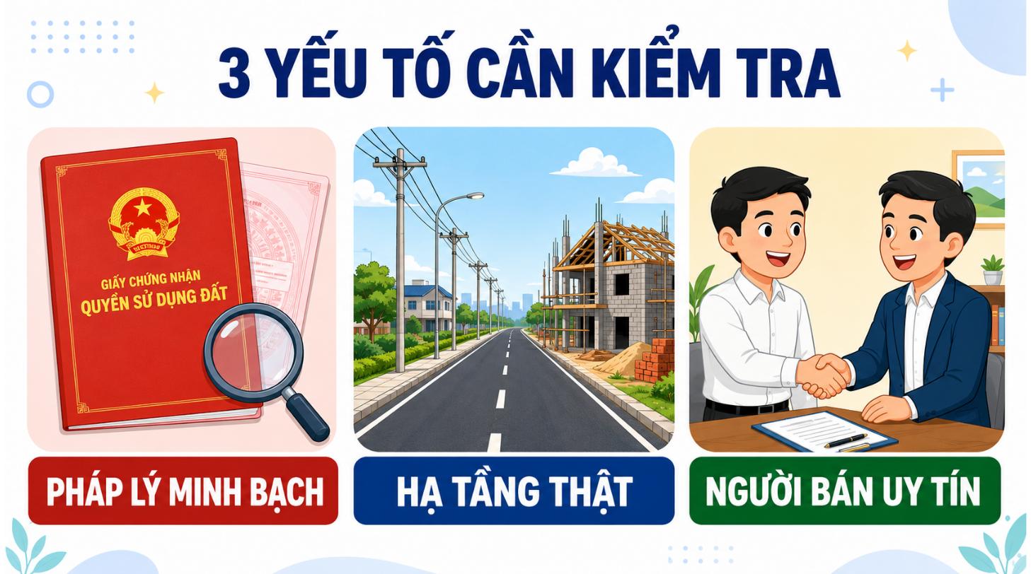 đầu tư bất động sản cho người mới - 3 yếu tố cần kiểm tra: pháp lý, hạ tầng, người bán