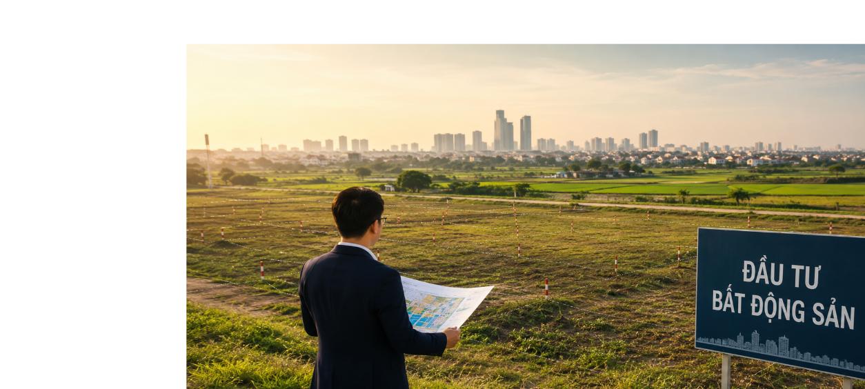 Đầu tư bất động sản 2026 - nhà đầu tư khảo sát vùng đất vàng dự án ven đô