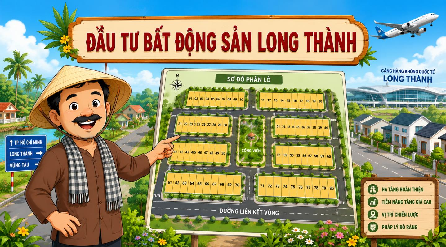 Đầu tư bất động sản Long Thành - sơ đồ phân lô khu đất gần sân bay Long Thành