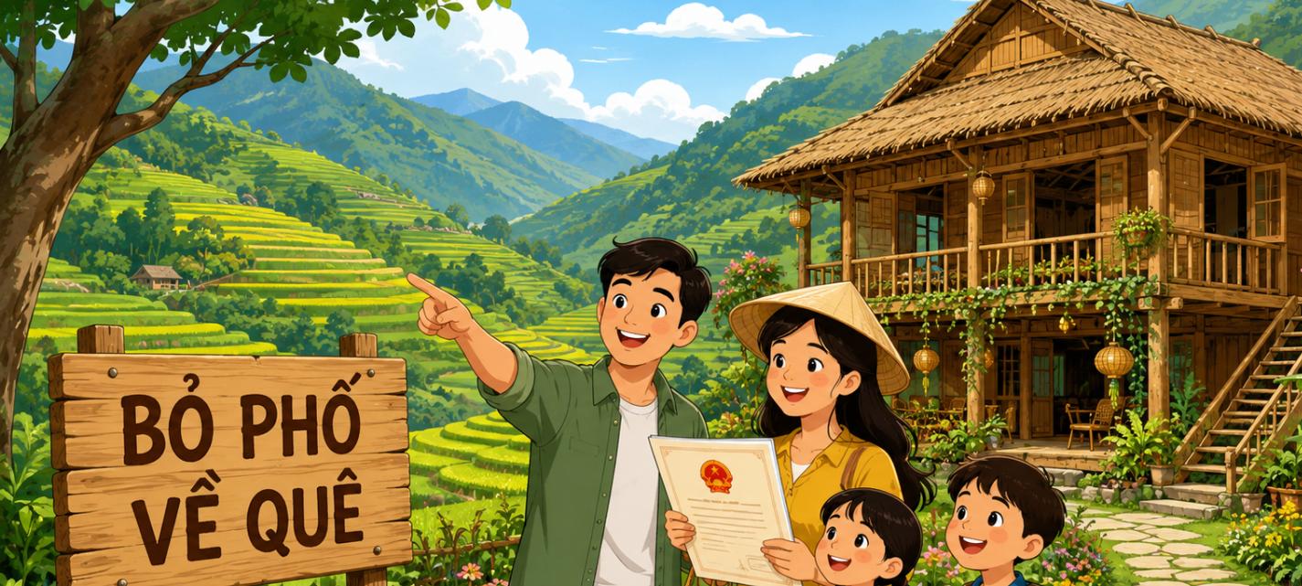 Gia đình bỏ phố về quê đầu tư homestay farmstay và kiểm tra pháp lý đất đai