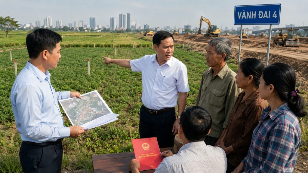 Đền bù đất nông nghiệp và tái định cư tại dự án Vành đai 4