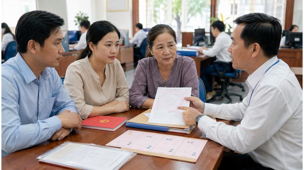 Dừng cấp sổ đỏ cho hộ gia đình - gia đình làm thủ tục đất đai theo Luật Đất đai 2024