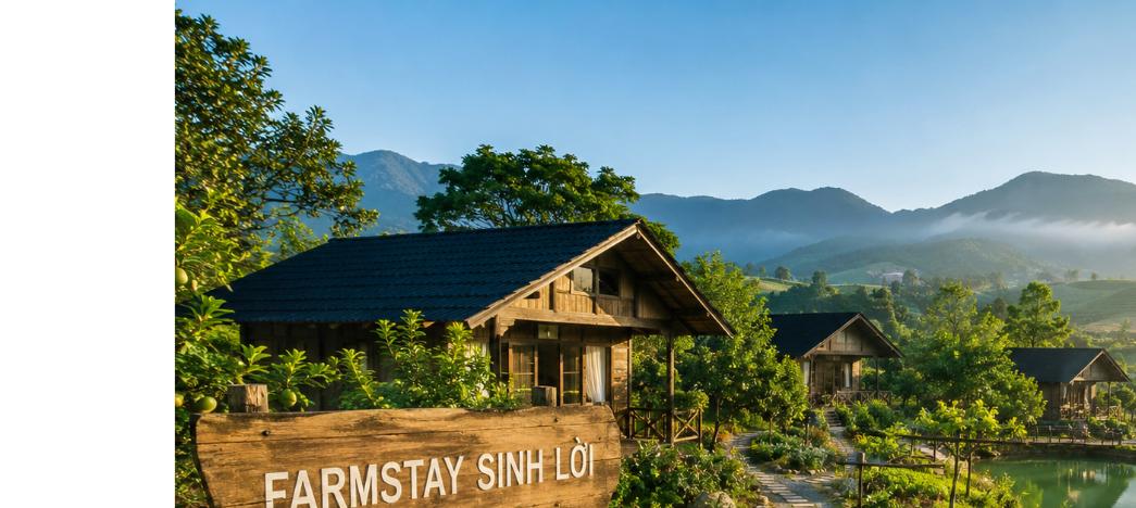 Mô hình farmstay sinh lời trên đất vườn với nhà gỗ nghỉ dưỡng