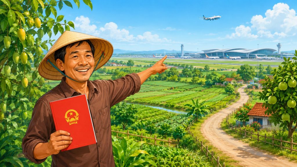 Hoạt hình nông dân giới thiệu đất nông nghiệp Bình Sơn bên sân bay Long Thành