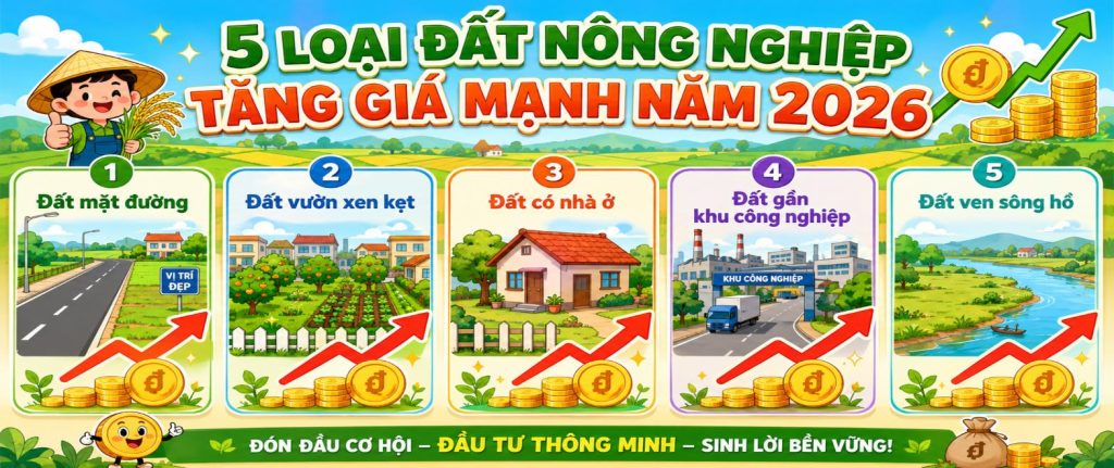 Infographic 5 loại đất nông nghiệp tăng giá mạnh năm 2026