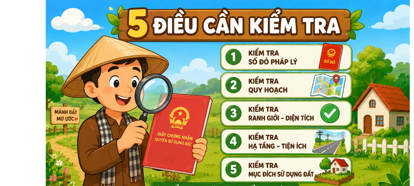 Kinh nghiệm mua đất lần đầu - 5 điều cần kiểm tra khi mua đất