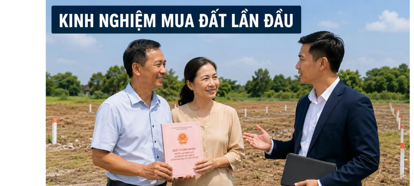 Kinh nghiệm mua đất lần đầu - vợ chồng kiểm tra sổ đỏ cùng môi giới