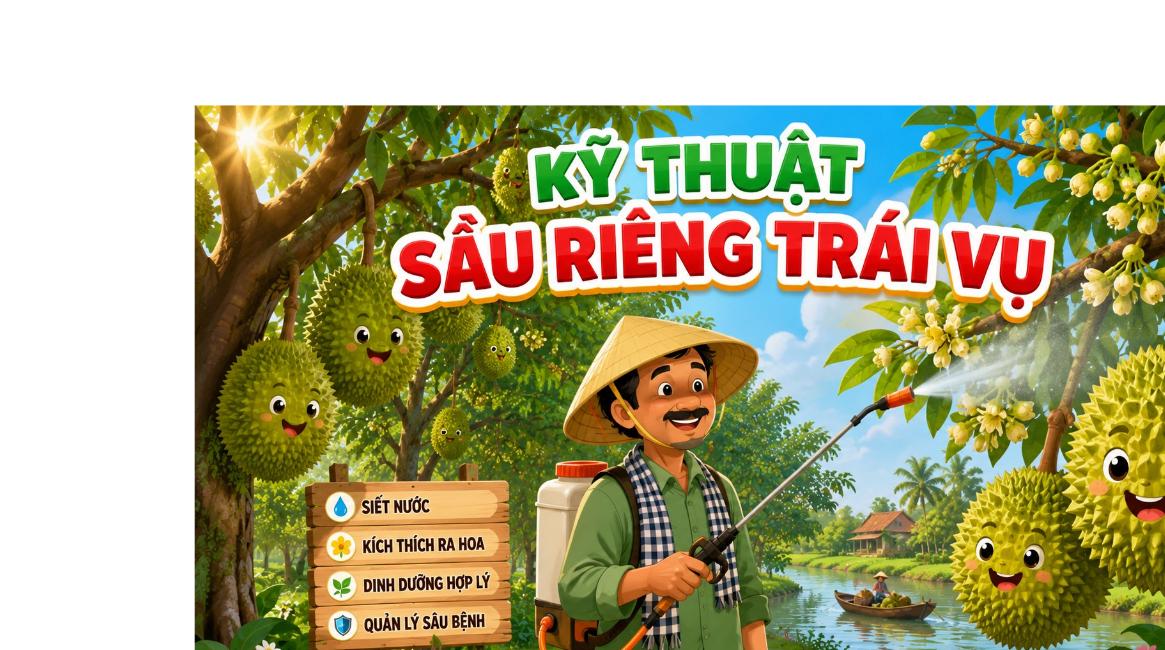 kỹ thuật sầu riêng trái vụ minh họa hoạt hình