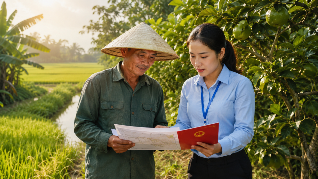 Làm sổ đỏ cho đất nông nghiệp - nông dân nhận giấy chứng nhận quyền sử dụng đất
