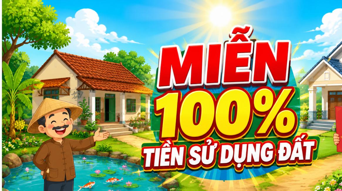 Miễn 100% tiền sử dụng đất theo Luật Đất đai 2024 - hai trường hợp được miễn