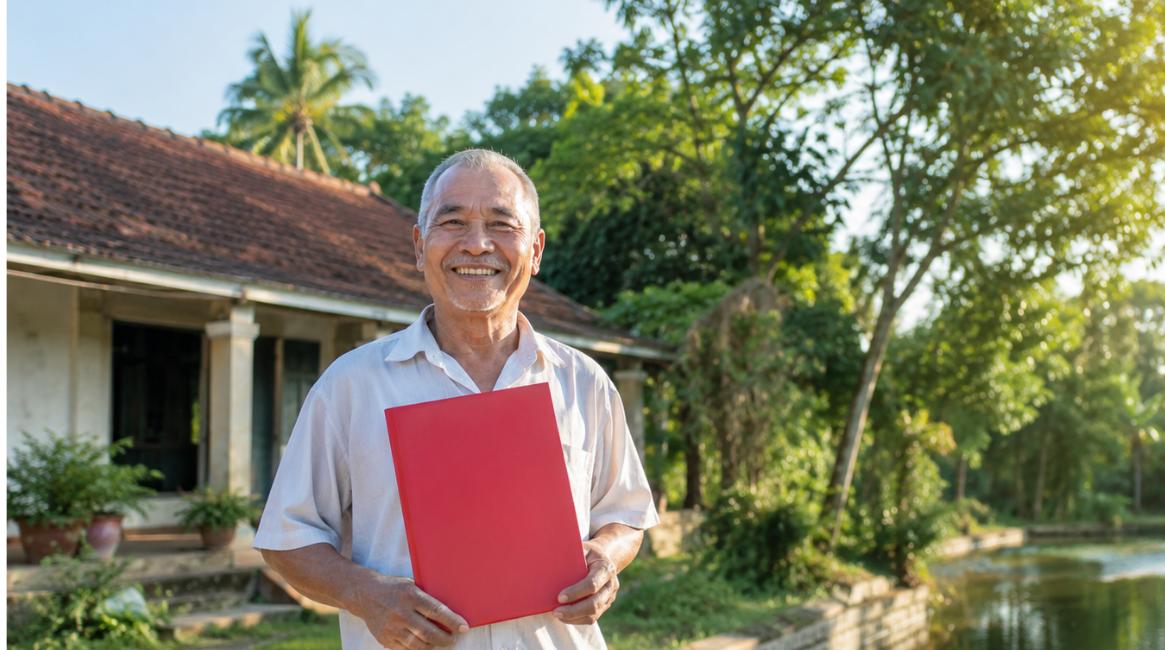 Miễn 100% tiền sử dụng đất theo Luật Đất đai 2024 - người dân nhận sổ đỏ