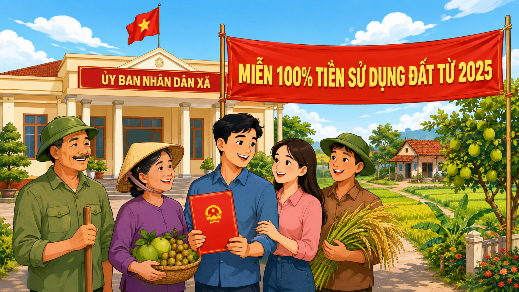 Đất nông nghiệp lên thổ cư miễn 100% tiền sử dụng đất từ 2025