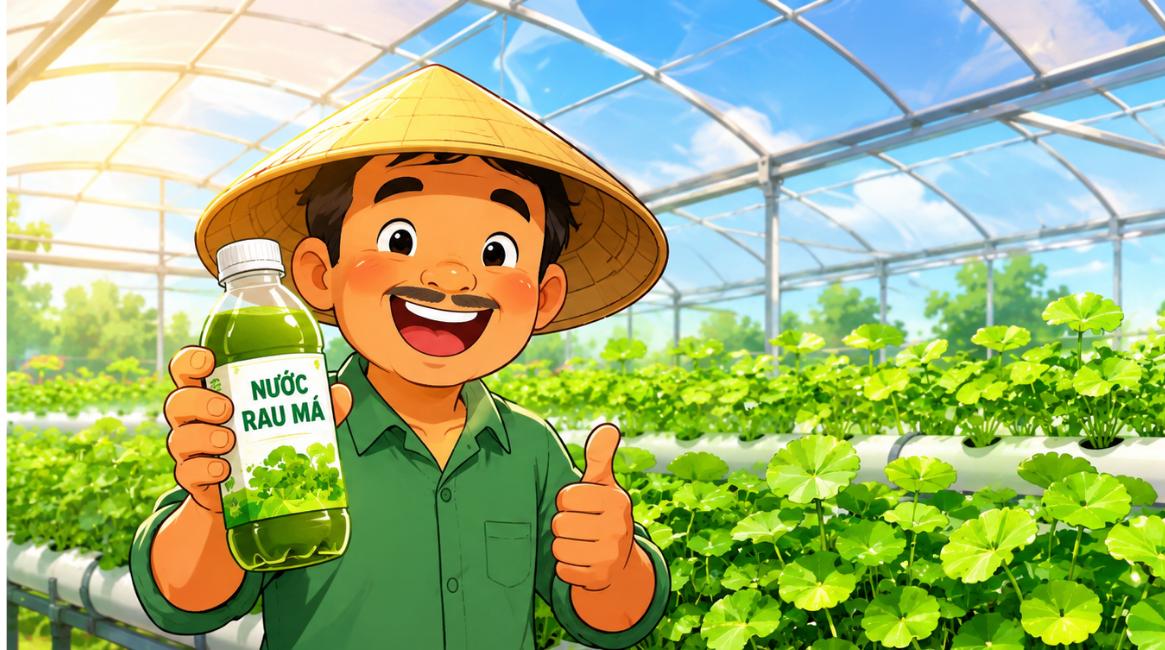 Trồng rau má thủy canh - nước rau má đóng chai tăng lợi nhuận