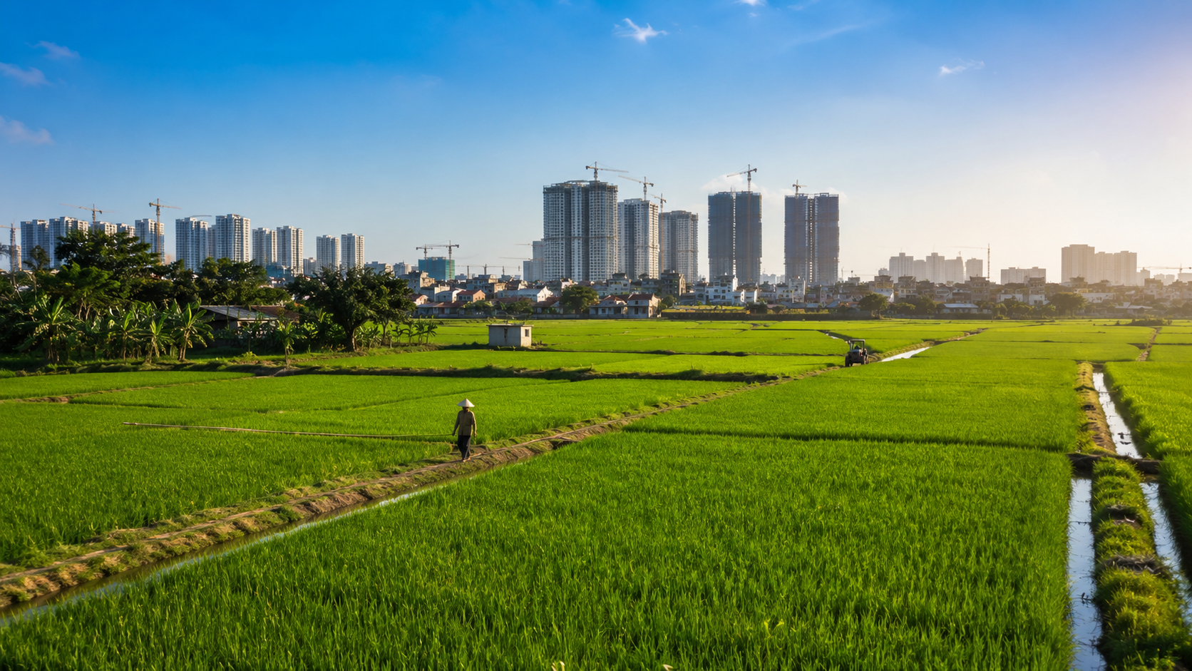 Tăng giá đất nông nghiệp ven đô Việt Nam bên cạnh khu đô thị mới