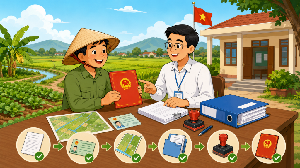 Thủ tục các bước làm sổ đỏ cho đất nông nghiệp và hồ sơ cần chuẩn bị