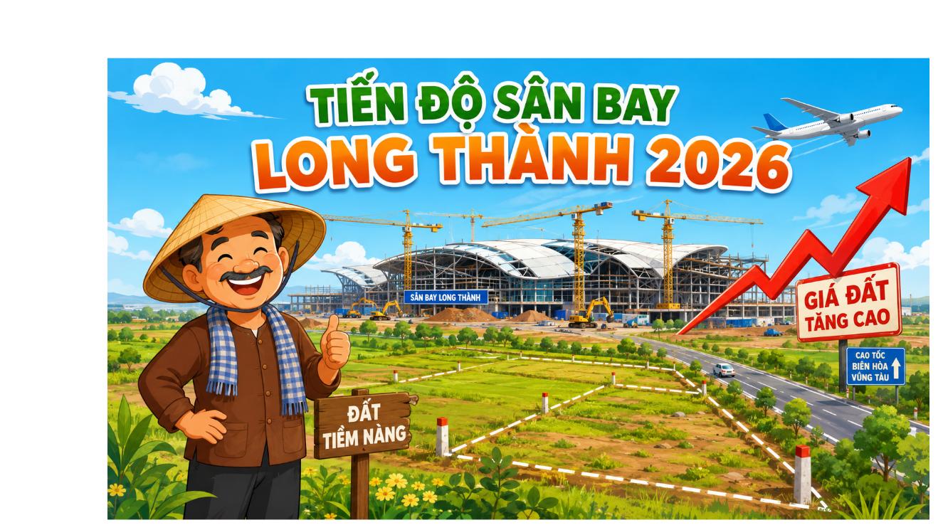 Tiến độ sân bay Long Thành 2026 và bất động sản quanh sân bay Long Thành