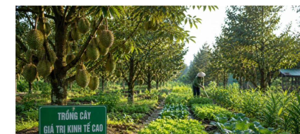 Trồng cây gì có giá trị kinh tế cao - vườn sầu riêng trên đất nông nghiệp