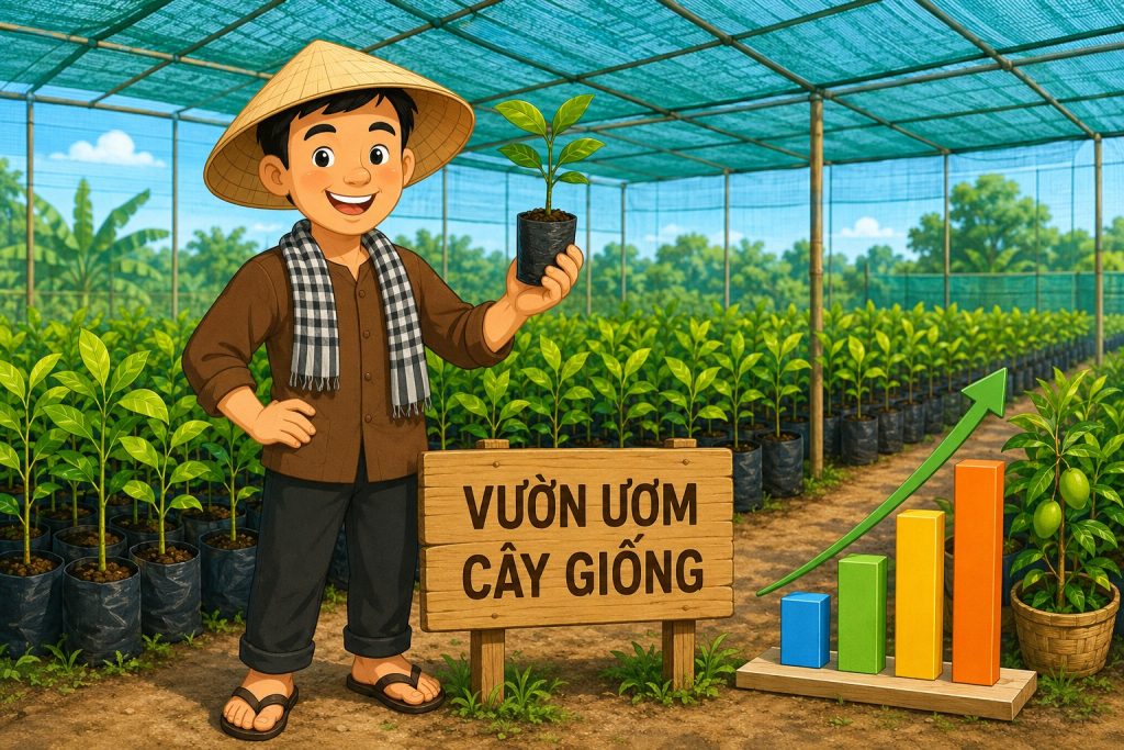 Minh họa mô hình đất nông nghiệp trồng cây giống lời cao cho nông dân