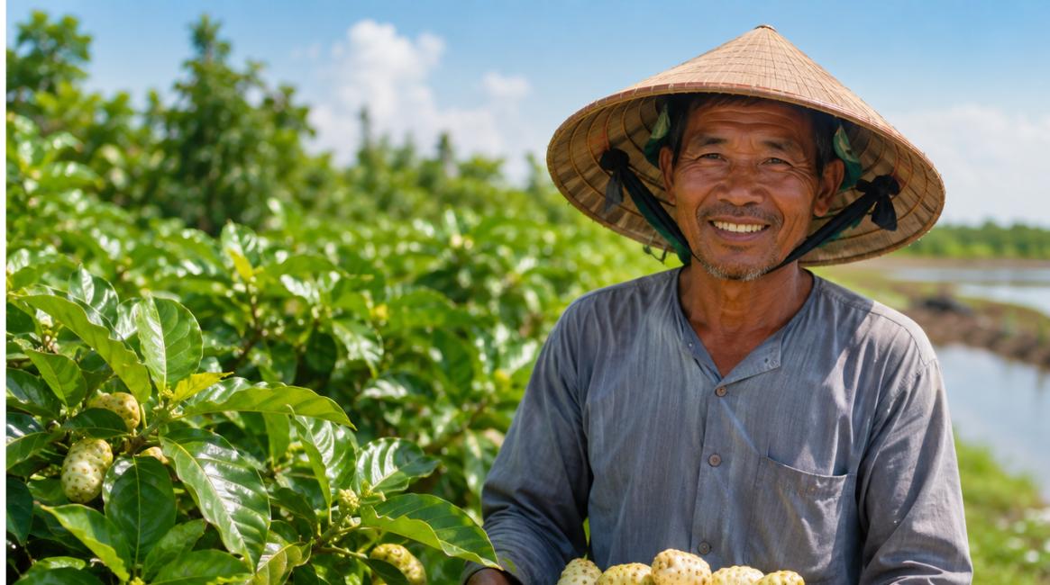 Bỏ phố về quê trồng cây nhàu trên đất phèn Ninh Hòa Khánh Hòa