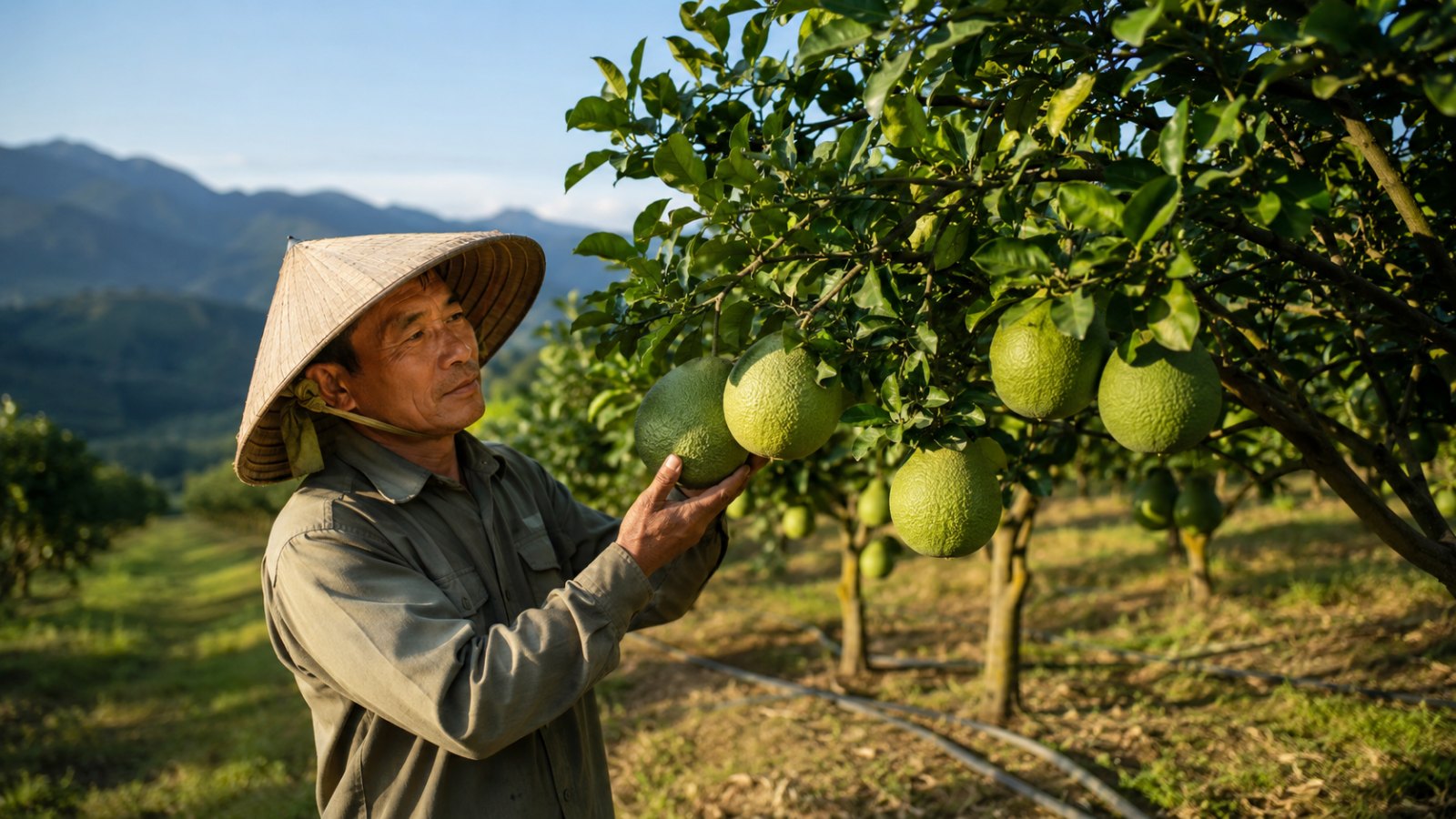 Bưởi da xanh Khánh Vĩnh - vườn bưởi trên đất đồi miền núi Khánh Hòa