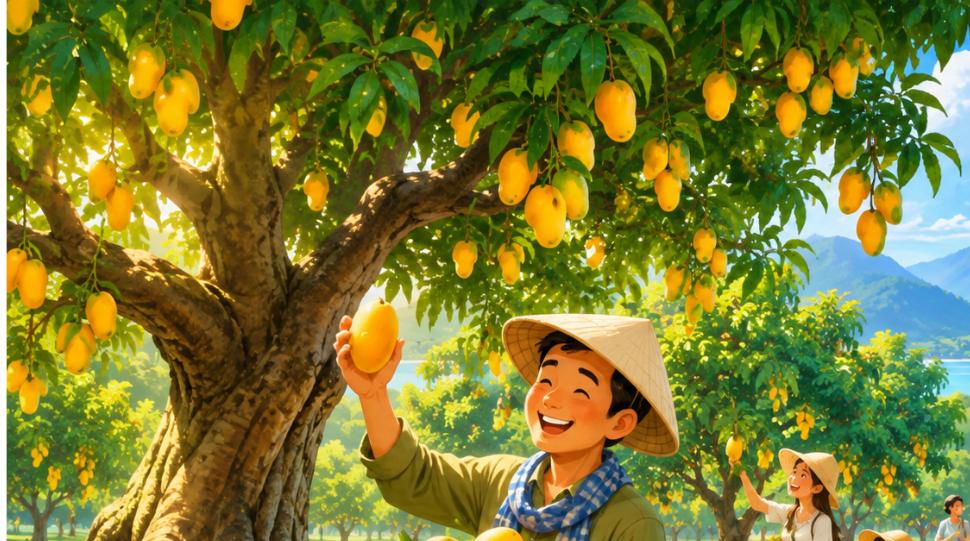 Thu hoạch xoài trên đất nông nghiệp Cam Lâm Khánh Hòa