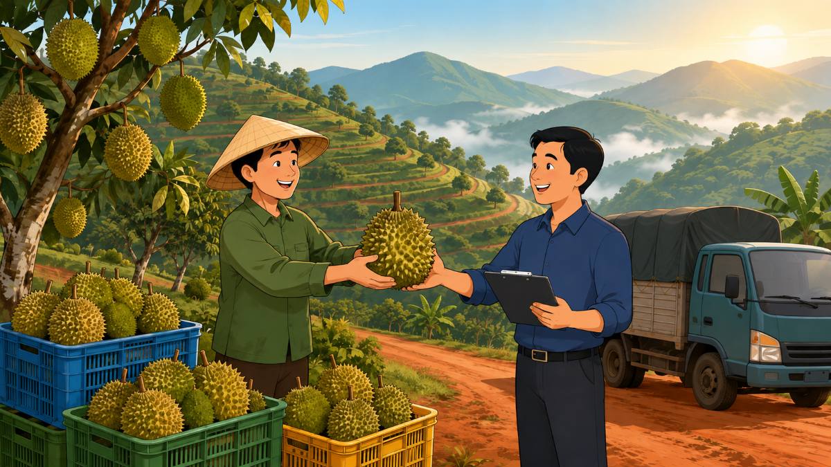 Đất nông nghiệp Khánh Sơn: thương lái vào tận vườn chốt giá sầu riêng