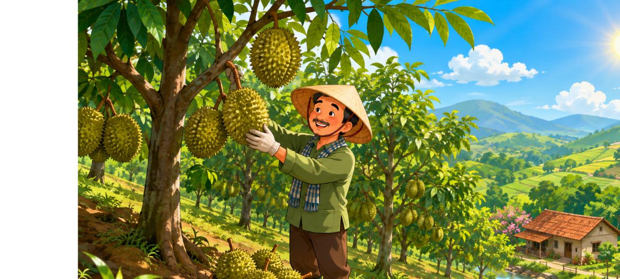 Đất trồng cây lâu năm Cẩm Mỹ - chăm sóc vườn sầu riêng minh họa