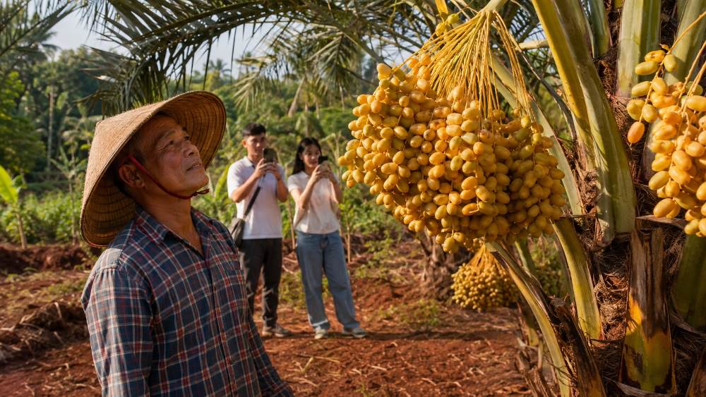 Đất vườn Đồng Nai: vườn chà là ven hồ Trị An vào vụ thu hoạch