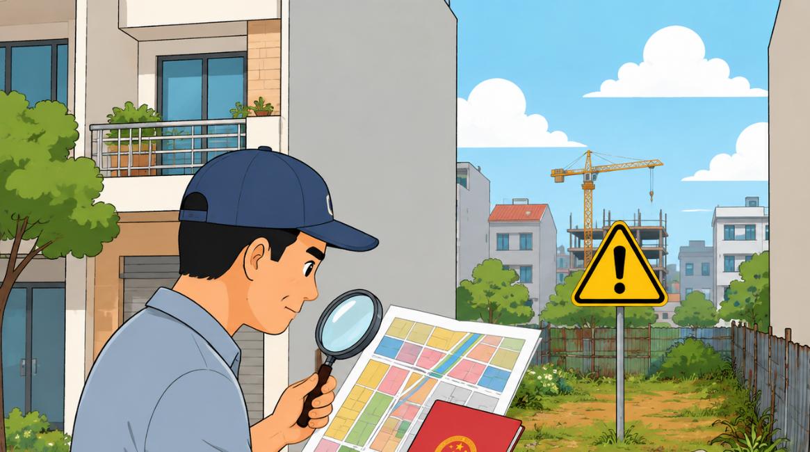 Minh hoạ kiểm tra quy hoạch và giấy tờ khi mua đất xen kẹt không sổ đỏ