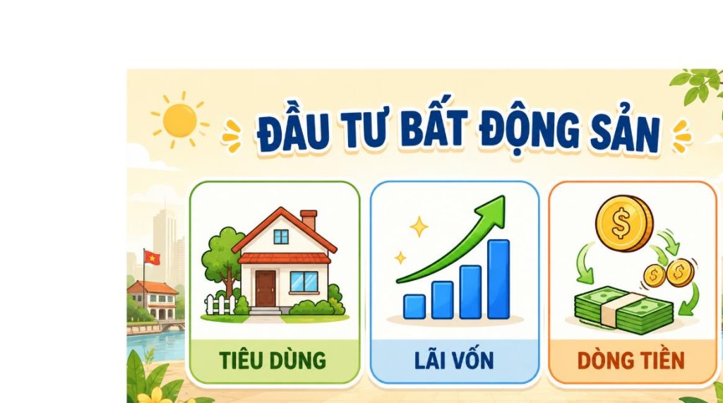 Ba mục tiêu khi đầu tư bất động sản: tiêu dùng, lãi vốn và dòng tiền