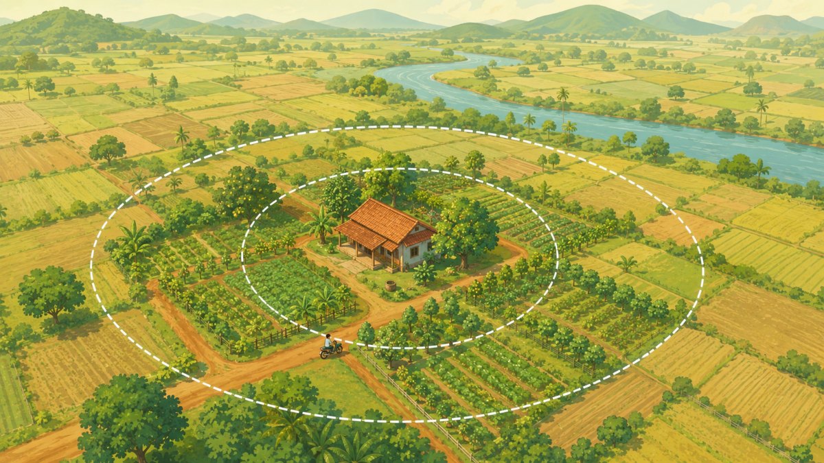 Minh họa quy tắc bán kính gần nhà khi đầu tư bất động sản ở Đồng Nai
