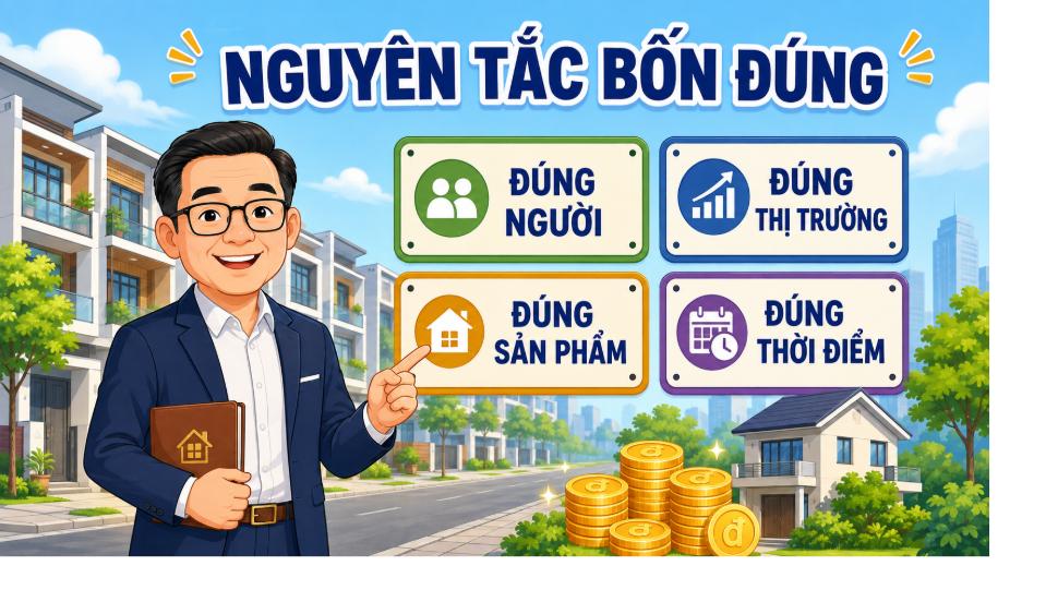 Nguyên tắc Bốn Đúng trong đầu tư bất động sản: đúng người, đúng thị trường, đúng sản phẩm, đúng thời điểm