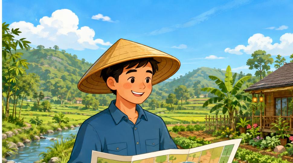 Minh họa kiểm tra pháp lý quy hoạch khi làm homestay farmstay trên đất nông nghiệp