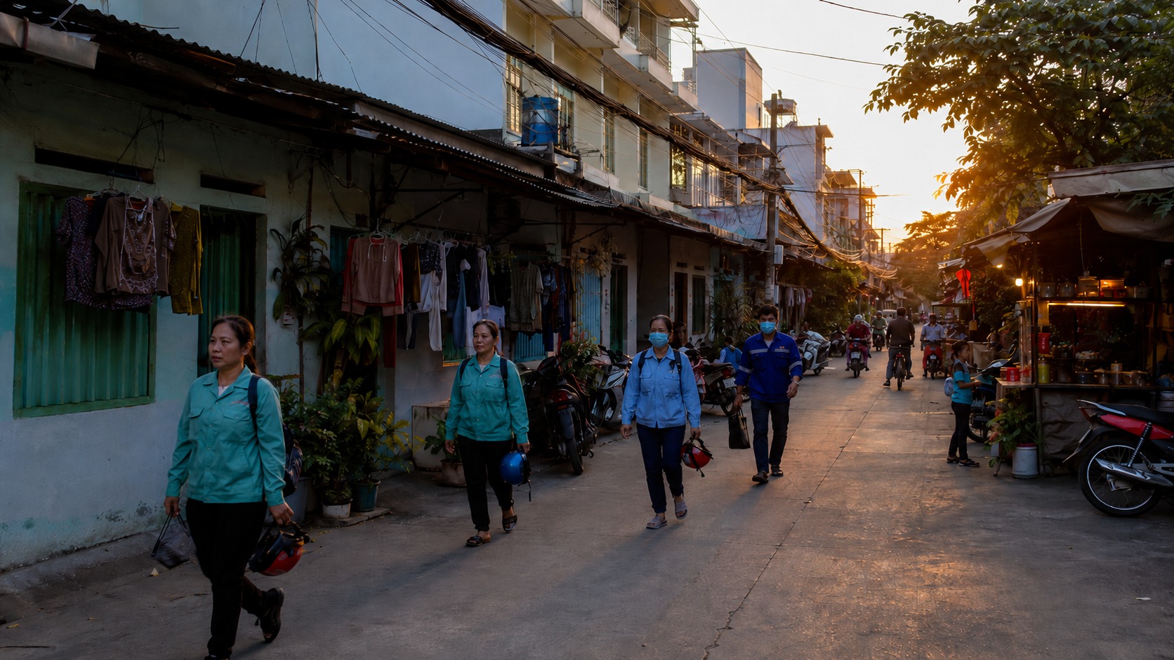 Khu nhà trọ đông dân ở Biên Hòa Đồng Nai minh họa kiếm tiền thụ động từ bất động sản cho thuê