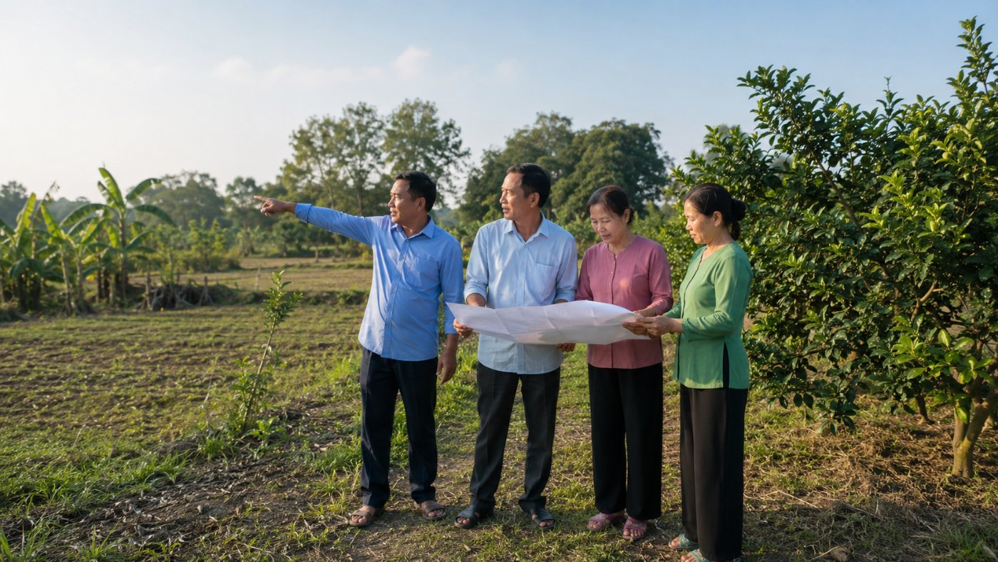Người dân xem bản đồ thửa đất ngoài thực địa theo luật đất đai mới nhất ở Đồng Nai