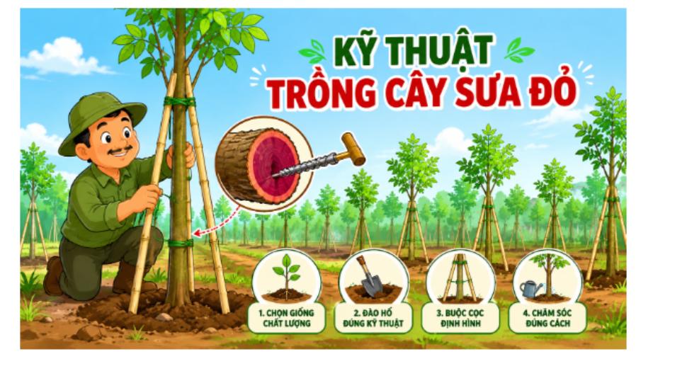 Infographic kỹ thuật trồng cây sưa đỏ đúng cách