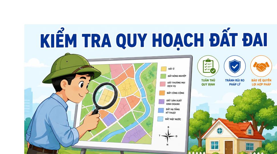 Minh họa kiểm tra quy hoạch đất đai trước khi mua bán theo Luật Đất đai 2024