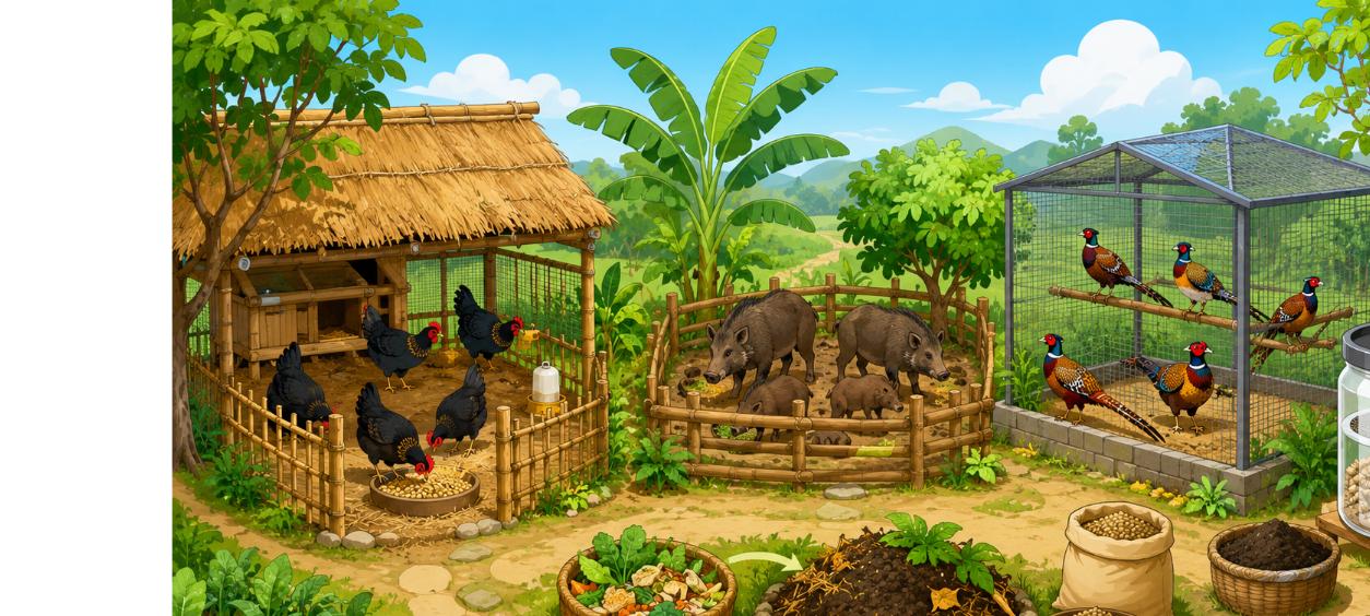 Minh họa mô hình nông trại Đồng Nai khép kín tuần hoàn tự nhiên
