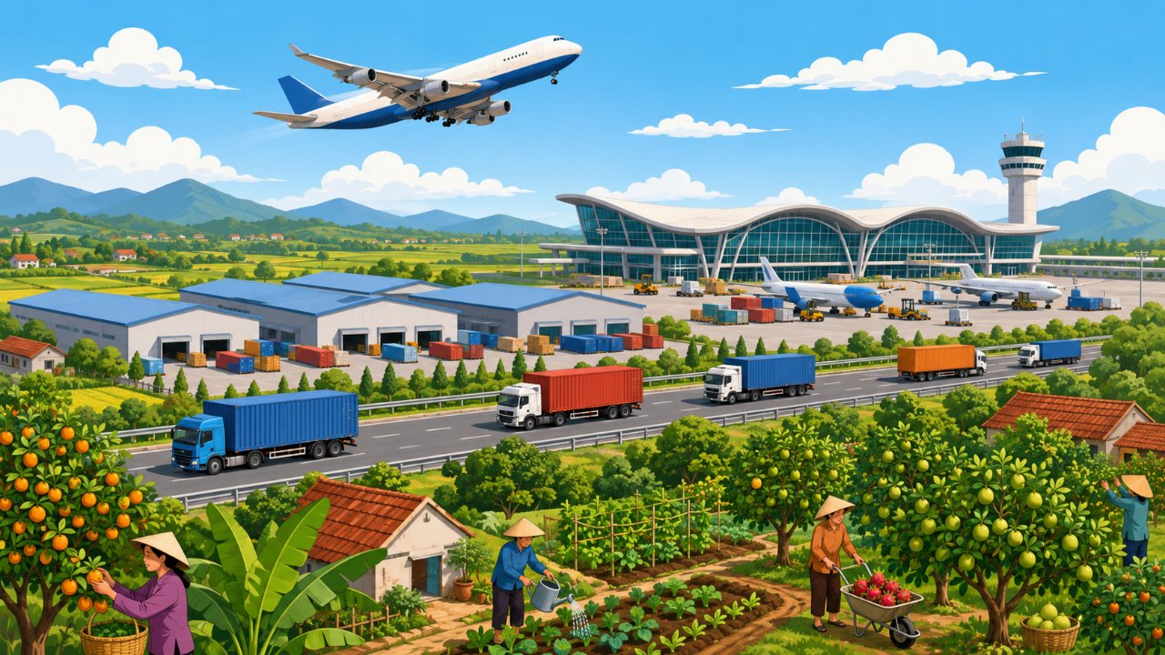 Minh họa thị trường bất động sản và hệ sinh thái logistics quanh sân bay Long Thành