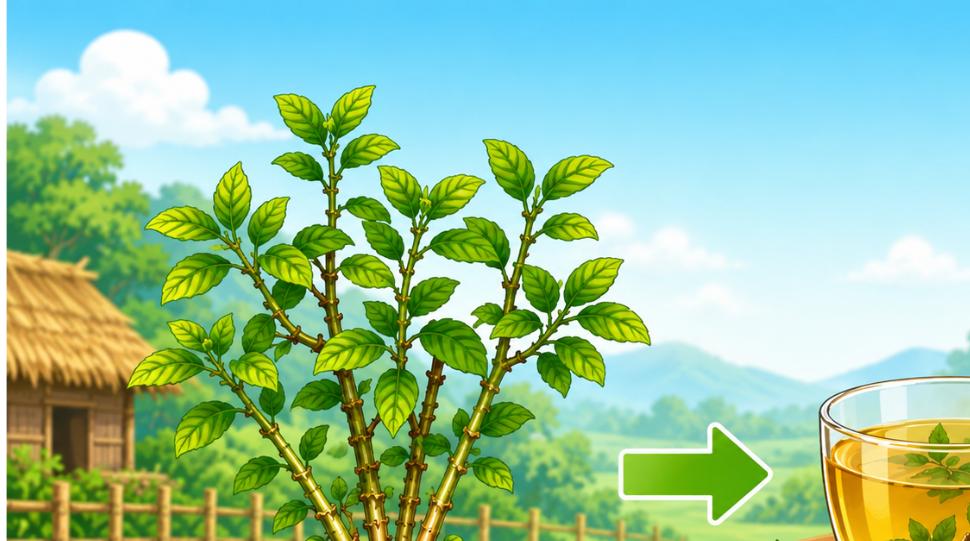 Minh họa quy trình trồng và chế biến cây xáo tam phân thành trà và viên nang dược liệu