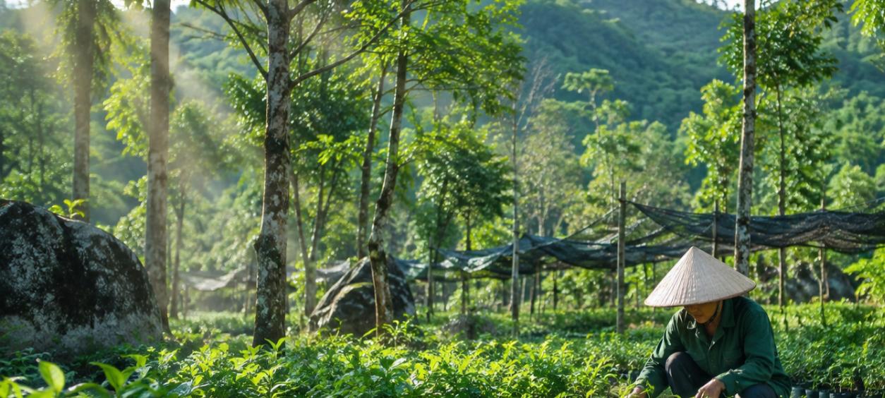 Xáo Tam Phân Hòn Hèo Khánh Hòa - vườn cây dược liệu dưới tán rừng