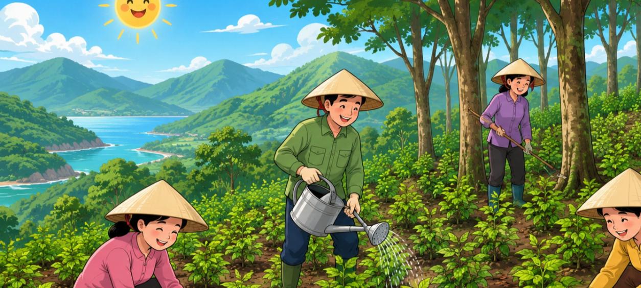 Xáo Tam Phân Khánh Hòa - mô hình trồng xen canh dưới tán rừng